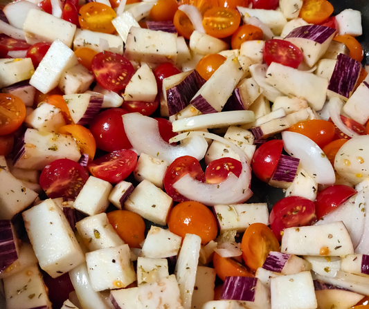 Mediterranean Roasted Eggplant with Tomatoes